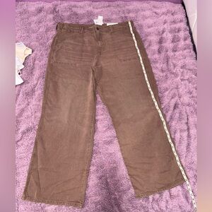 American Eagle Outfitters Wide-Leg High-Rise Jeans in Brown